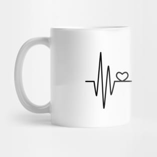 Cat Heartbeat Meow ECG Loving Kitty Electrocardiography Mug